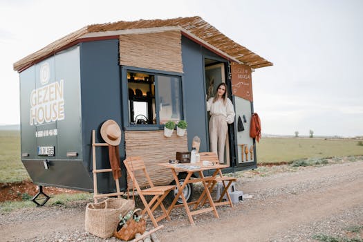 Composting setup in an off-grid tiny home