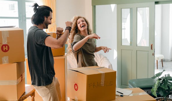 Couple enjoying their tiny home